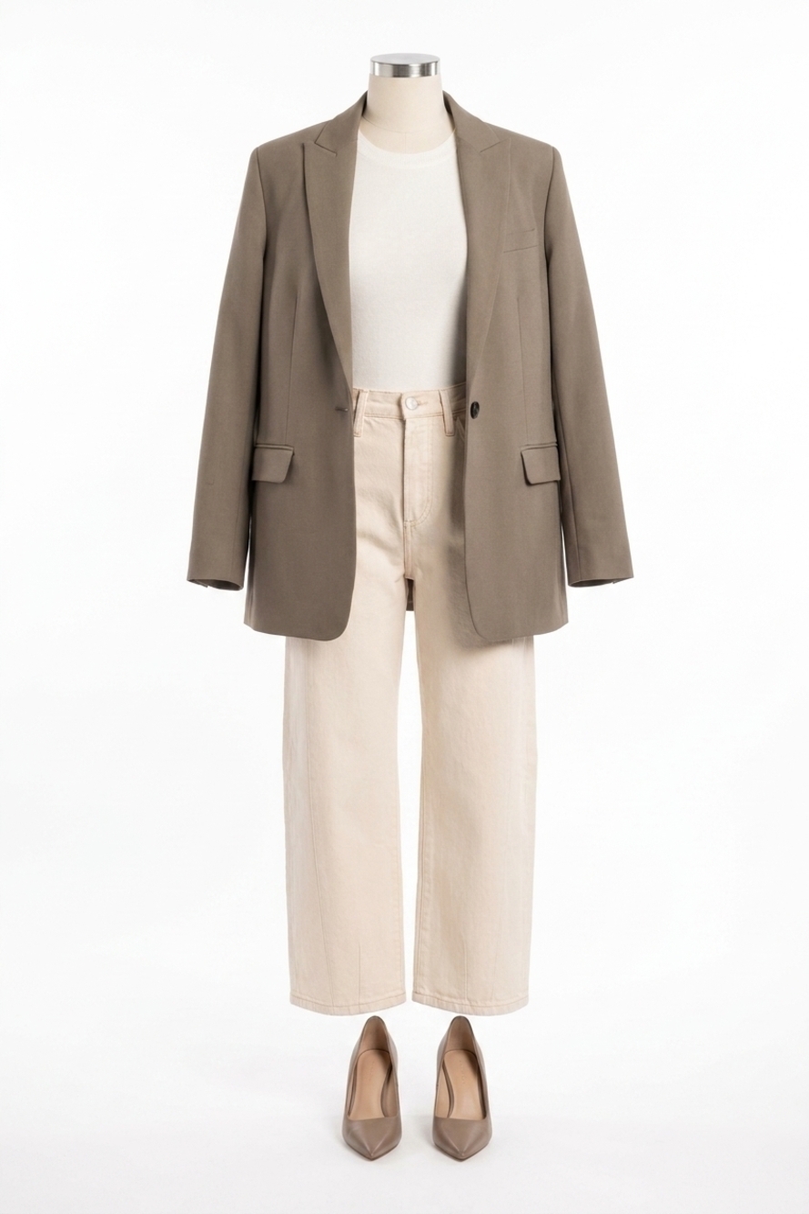 NEW IRO chalan straight-cut blazer in khaki